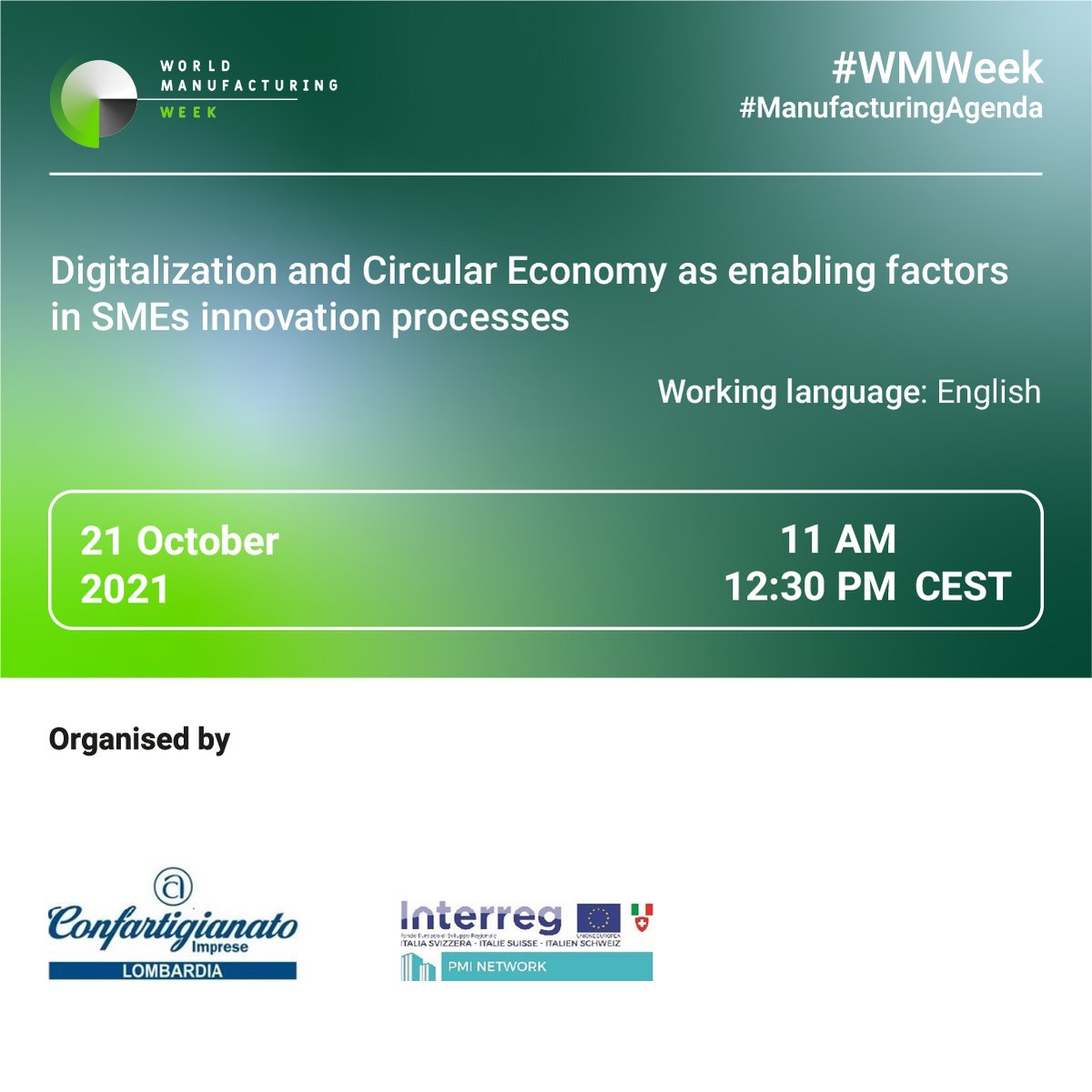 THE_WMF's tweet photo. How can digital technologies help SMEs to make a more efficient use of resources? Join “Digitalization and Circular Economy” organized by Confartigianato Imprese Lombardia.The event is about to start, follow the online streaming: https://t.co/ggRst5J7Hn https://t.co/Qpdzid06Ig