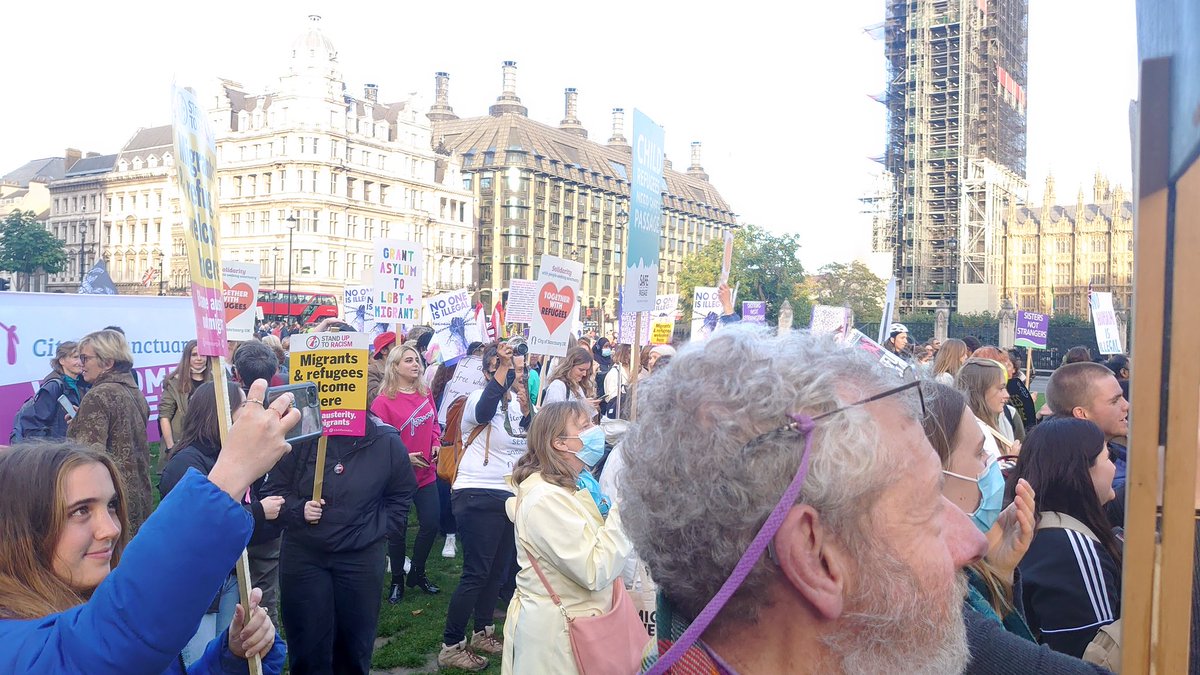MikeCanning10's tweet photo. #RefugeesWelcome rally at parliament yesterday. We must stop the Nationality &amp; Borders bill
#TogetherWithRefugees https://t.co/AaOS7N1NYw