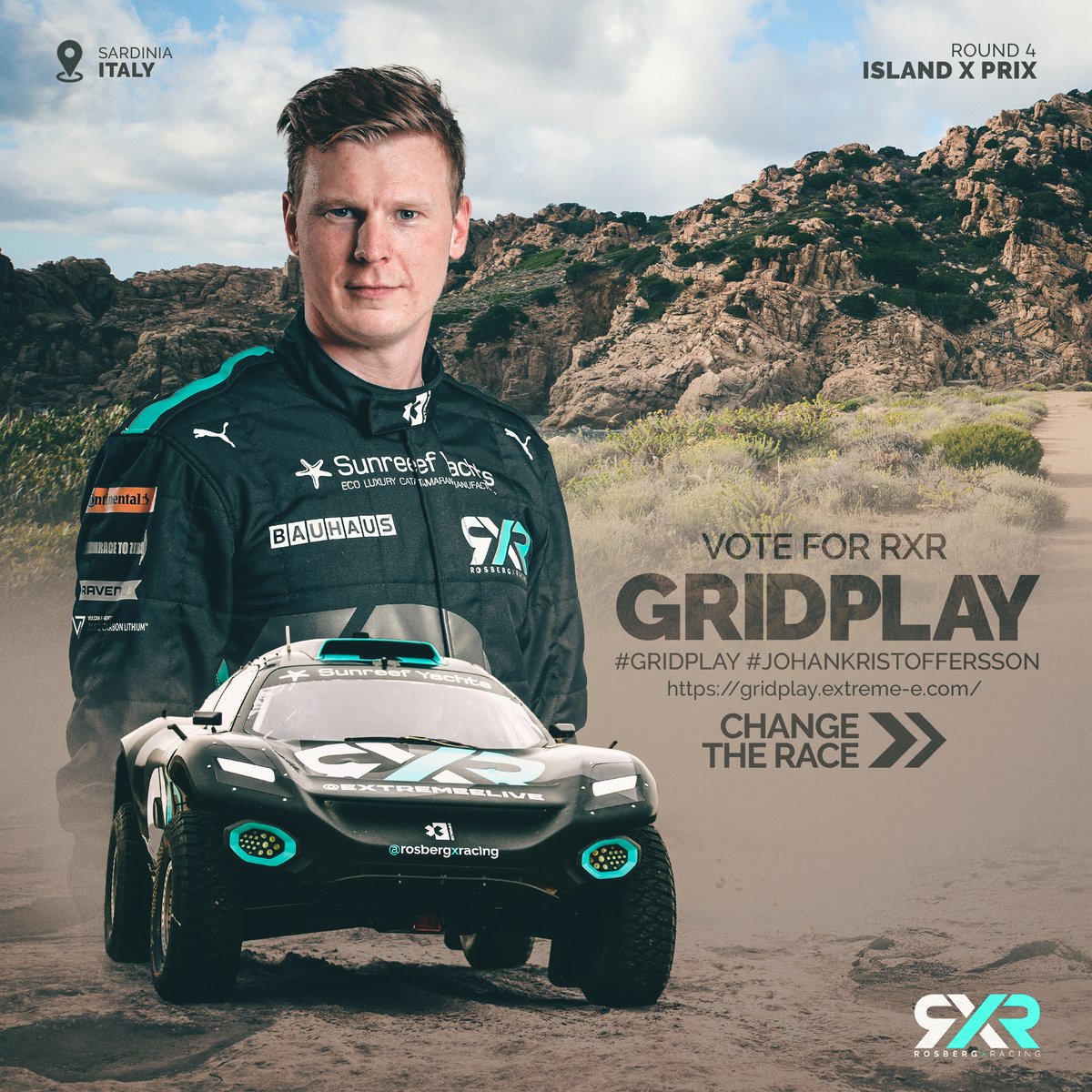 rosbergxracing's tweet photo. Our team once again needs your help! GridPlay is officially open, and the team with the most fan votes get the opportunity to pick their grid position for the final! Go to https://t.co/O3zwUnpVQl and Twitter (#GridPlay #DriverName) to cast your vote now.
#RXR #DrivenByPurpose https://t.co/N1xr2dGjkv
