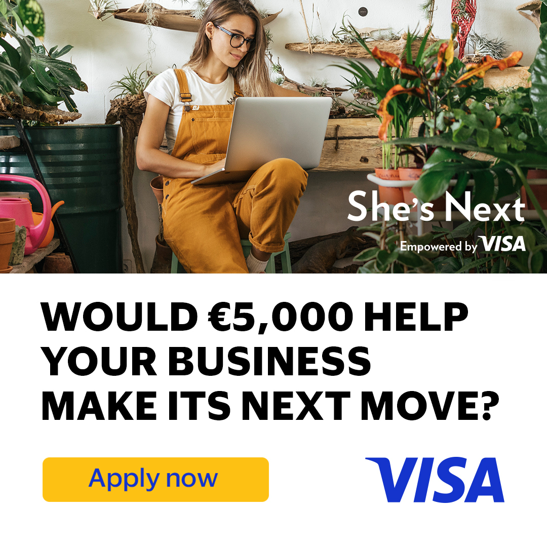 Calling all women entrepreneurs in Ireland! Applications for Visa’s She's Next Grant Programme close on 2 November so it’s time to get your entry in. 

To learn more about how She’s Next can support your next business move, visit: https://t.co/Pm8jgk2emT

T&amp;Cs Apply. #ShesNext https://t.co/8L29rqfZFK