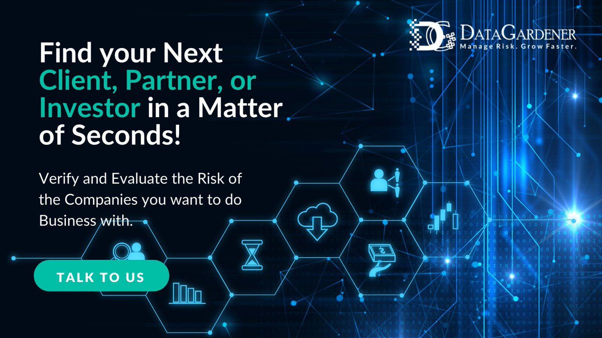 With one single solution, you can improve efficiency while also optimising Risk Management.
DataGardener provides unrivalled data-driven insights and coverage that help you win more deals faster.
Learn more👇
bit.ly/DG_B2BProspect…
#riskmanagement #business #regtech #kyc #data