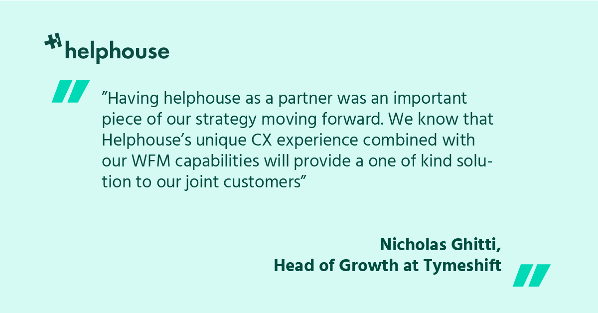 HelpHouse_io's tweet photo. Having a WFM partner adds yet another level to our services, and we love working with them!
@Tymeshift #customerexperienceexperts #customerexperience #cx https://t.co/mXM4W8HTS8