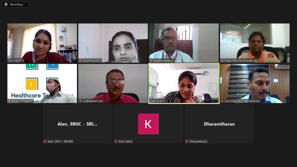 IITM HTIC MedTech Incubator (@htic_s) on Twitter photo Tamil Nadu BioNest Cluster members had a virtual meeting to share their updates and suggestions for the upcoming events. The meeting was chaired by Dr Anuradha from @SastraTbi
<a href="/TNBiocluster/">TN Bionest Cluster</a> <a href="/BIRAC_2012/">DBT-BIRAC</a> <a href="/DBTIndia/">Department of Biotechnology</a> <a href="/DrManishDiwan/">Dr. Manish Diwan</a> <a href="/Vibazone/">Muthu Singaram</a> <a href="/IITMBio/">IITM Bioincubator</a> <a href="/DrChauhanChhaya/">Dr Chhaya Chauhan</a> <a href="/SsiieT/">ssiie-tbi</a> Tamil Nadu BioNest Cluster members had a virtual meeting to share their updates and suggestions for the upcoming events. The meeting was chaired by Dr Anuradha from @SastraTbi
<a href="/TNBiocluster/">TN Bionest Cluster</a> <a href="/BIRAC_2012/">DBT-BIRAC</a> <a href="/DBTIndia/">Department of Biotechnology</a> <a href="/DrManishDiwan/">Dr. Manish Diwan</a> <a href="/Vibazone/">Muthu Singaram</a> <a href="/IITMBio/">IITM Bioincubator</a> <a href="/DrChauhanChhaya/">Dr Chhaya Chauhan</a> <a href="/SsiieT/">ssiie-tbi</a>