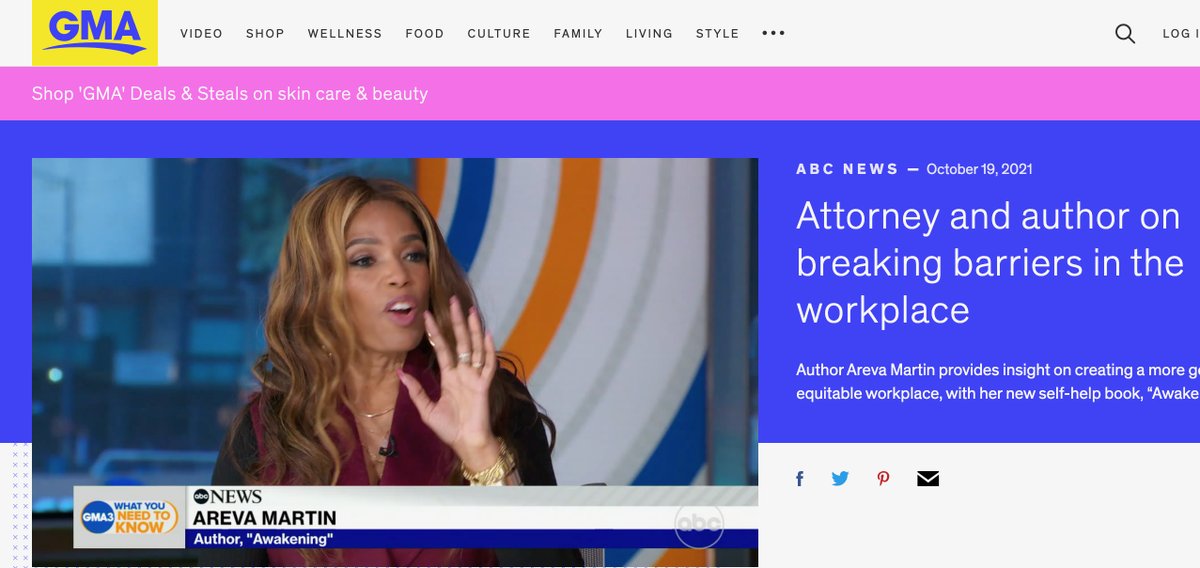So proud of our best-selling author <a href="/ArevaMartin/">Areva Martin, Esq.</a>  speaking about her book "Awakening" on Good Morning America! Check out the show goodmorningamerica.com/news/video/att… and check out the book amazon.com/dp/B09DP877DR #amwriting