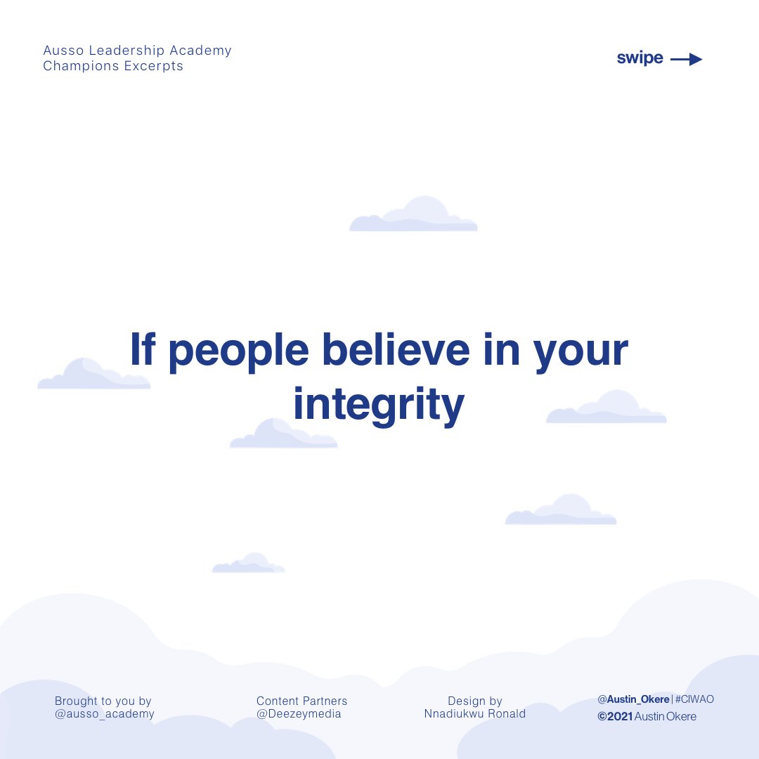 austin_okere's tweet photo. "If people know that you have the capacity to work hard, people will trust you with their business.β
-
Asue Ighodalo, Partner at Banwo & Ighodalo on Success Nuggets.
#ChampionsExcerpts #SuccessNuggets https://t.co/NGBCjM9vk7