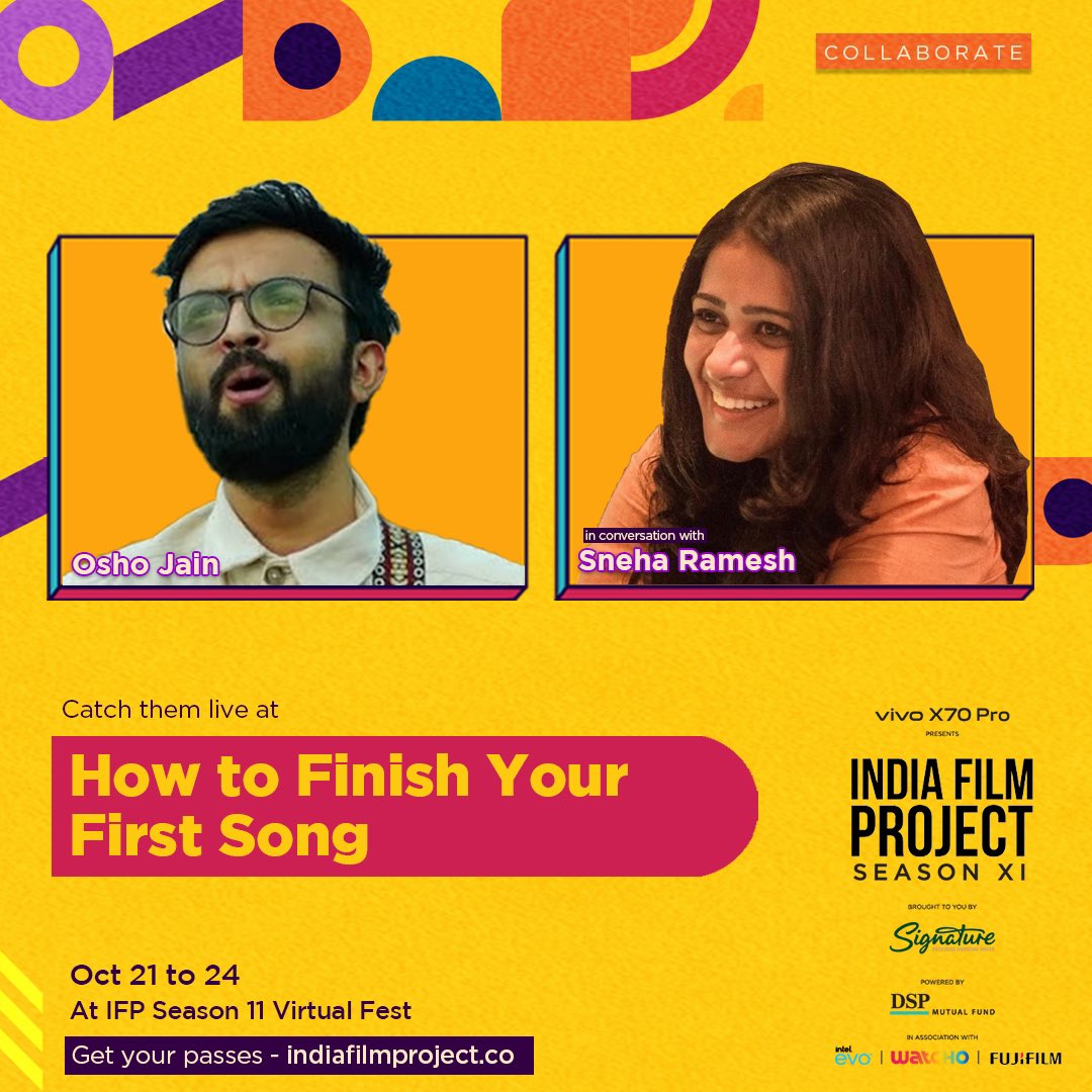 highonscore's tweet photo. #IndiaFilmProject 2021 is all set to open its virtual doors for its 11th edition starting today! Come and learn some tips and tricks from @oshojain_ who will talk about journey through making original music with Sneha Ramesh on 22nd October at 4pm, Stage 1
@iFilmProject @Sne1306 https://t.co/nQDi4kAHeh