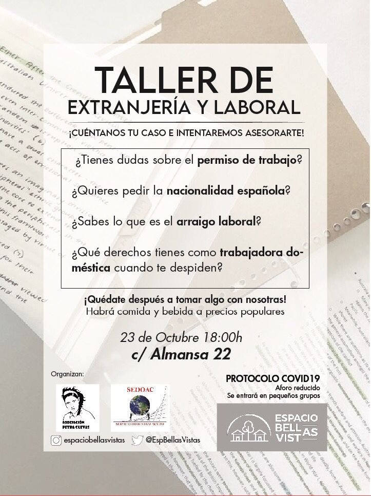 asocvec4Ctetuan's tweet photo. El sábado 23 en el @EspBellasVistas 
hay estas dos interesantes actividades.
#Tetuan #HaciendoBarrio @CSPetraCuevas @asoventilla https://t.co/UyUhPvvs7c