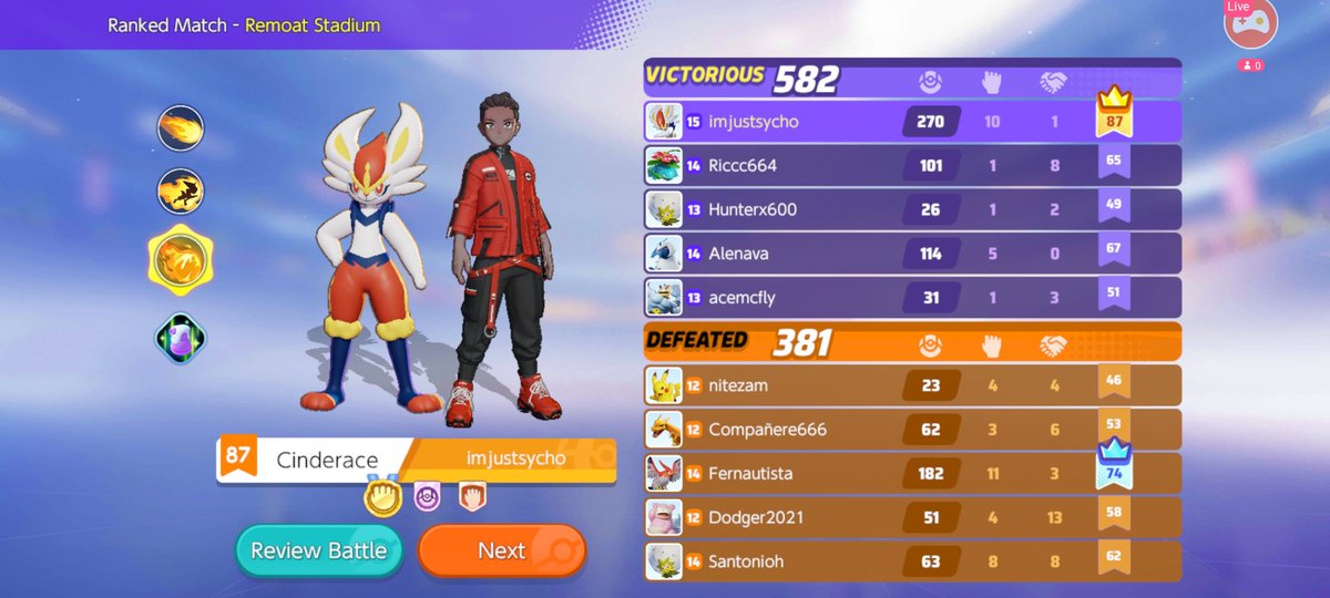 Dareala318sycho's tweet photo. 3 of my best games tonight on #PokemonUNITE ranked!! #progress #keepgrinding #levels 
#hardworkpaysoff #dontstopneverstop 
#noonewilloutworkme
#determination
#Motivation 
#goals https://t.co/GLZp6syNNU