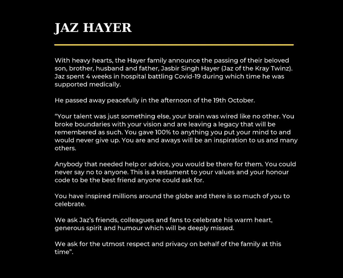 Jaz Kraytwinz

“Thank you to everyone who has been sending their love, we appreciate you all during this difficult time ♥️”

Hayer Family