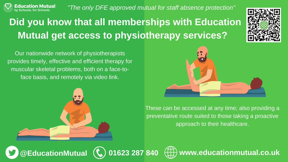 All memberships with Education Mutual provide access to physiotherapy services!

Contact the team to find out more💚

#SBL #SBM #SBLCONNECT #SBLTWITTER