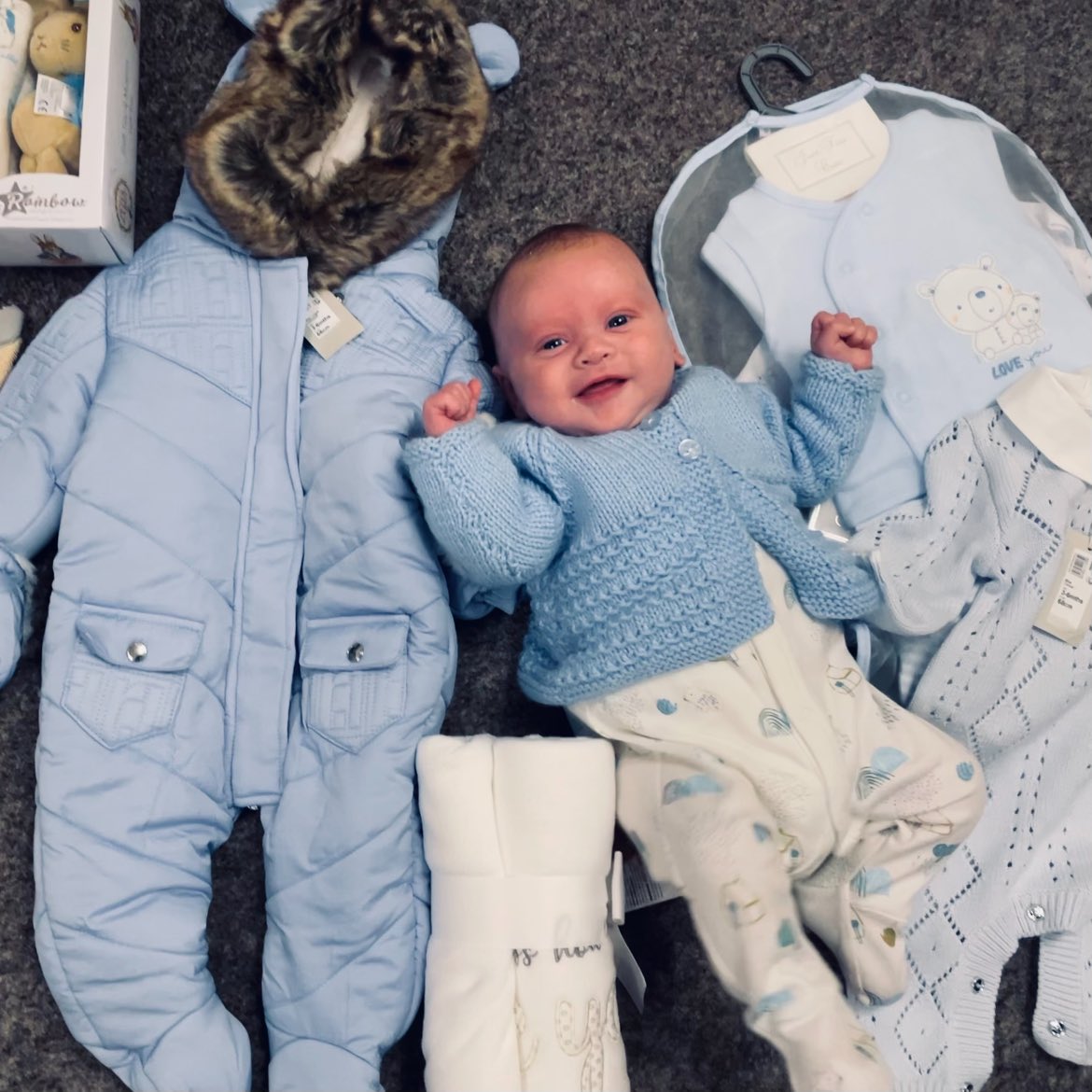 Big thanks to our great team at <a href="/PrimaSoftware/">Prima Software UK & IE</a> for the lovely gifts for Oliver. I finally got a chance to visit the office and take them home tonight before he outgrows them 😂. He clearly loves them too looking at his face. Thank you all 😘