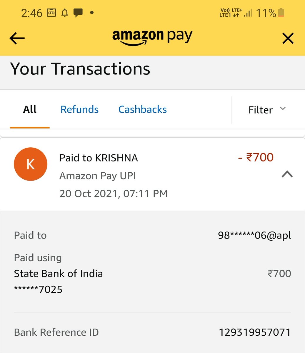 SarthakMuni's tweet photo. @amazonpay @PMOIndia This payment is a wrong payment.700 rupees is debited from my account.This number is not connected to the recepaint.But attached to another unknown person. I want my money back to my account.Please help me. Contact number:7377049266 https://t.co/SAoOU3gjkn