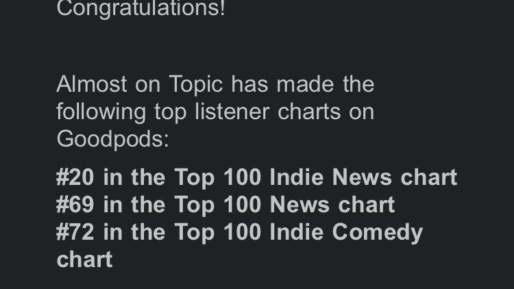 This is pretty exciting!

Help give us a boost by checking out our latest spooky episode on Goodpods here:

goodpods.app.link/BDy2mbe2wkb

#goodpods #podcasts #podcasting #halloween #creepy #spooky #podcastrecommendations #humor