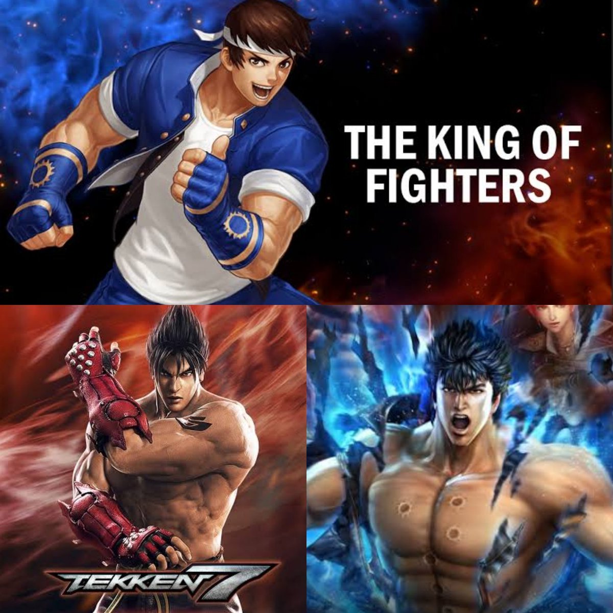 EsakaRocky's tweet photo. @G1_BARI 親愛なるSNKディレクター、これらの3つのキャラクターをKOFXVに入れてください。主題歌はYouWaShock Movie VersionInstrumentalになります。#SNK #KOFXV #kof15tgs #KOF15 #ShingoYabuki #JinKazama #HoktuoShinkenKenshiro #TeamSuperheroes 🙏😭😭😭🙏 #justiceforShingoYabuki #NeoGeo @snk_enter https://t.co/OShSSa2bRz