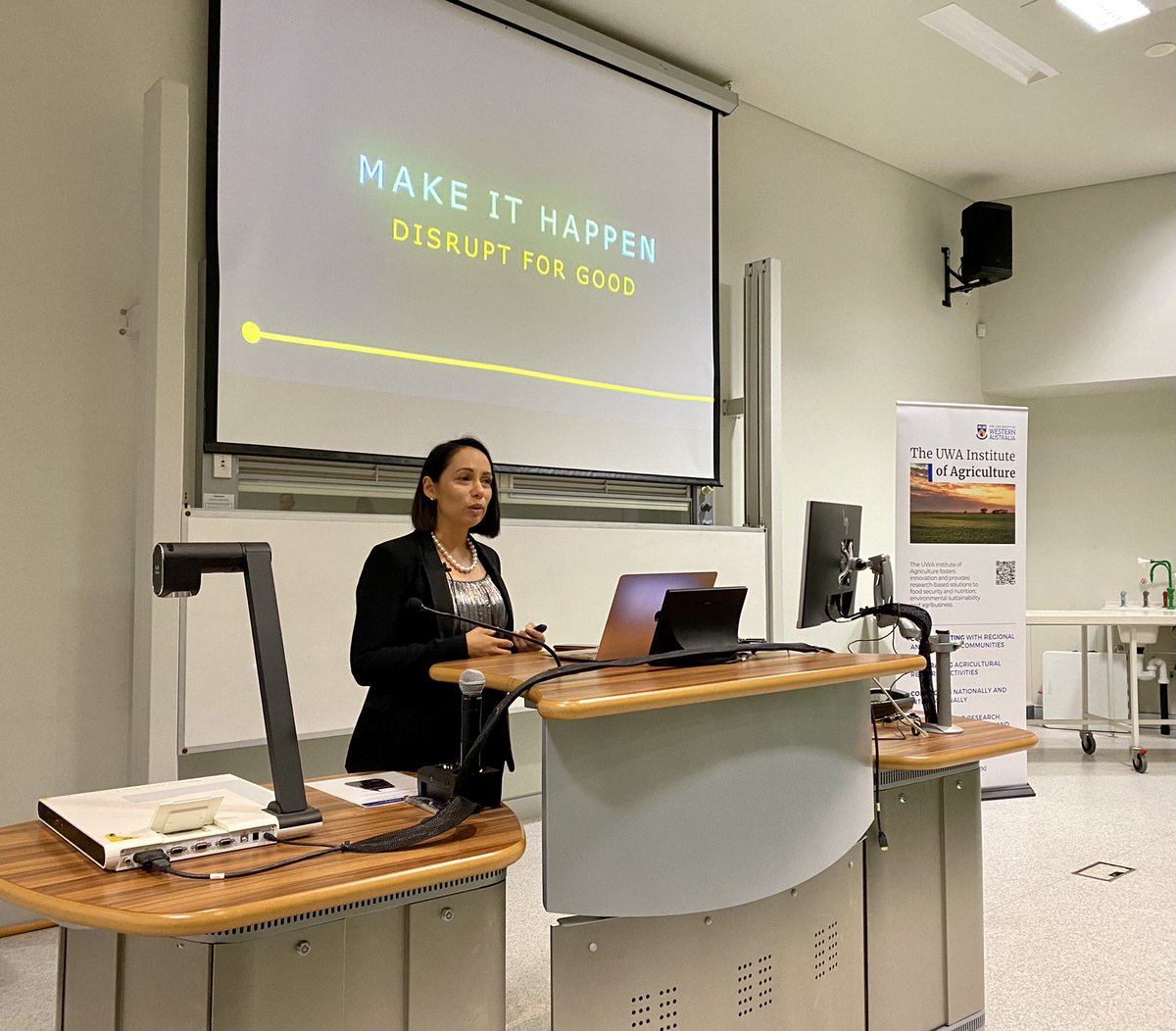 IOA_UWA's tweet photo. “Indigenous communities get a lot of people who come to them with solutions before they even know the problem. It doesn’t work, it never does. We need to strengthen the indigenous organisations’ capacity & empower their leadership” - @PeekCara in her #UWA lecture #DisruptforGood https://t.co/CMnifGk0Z2