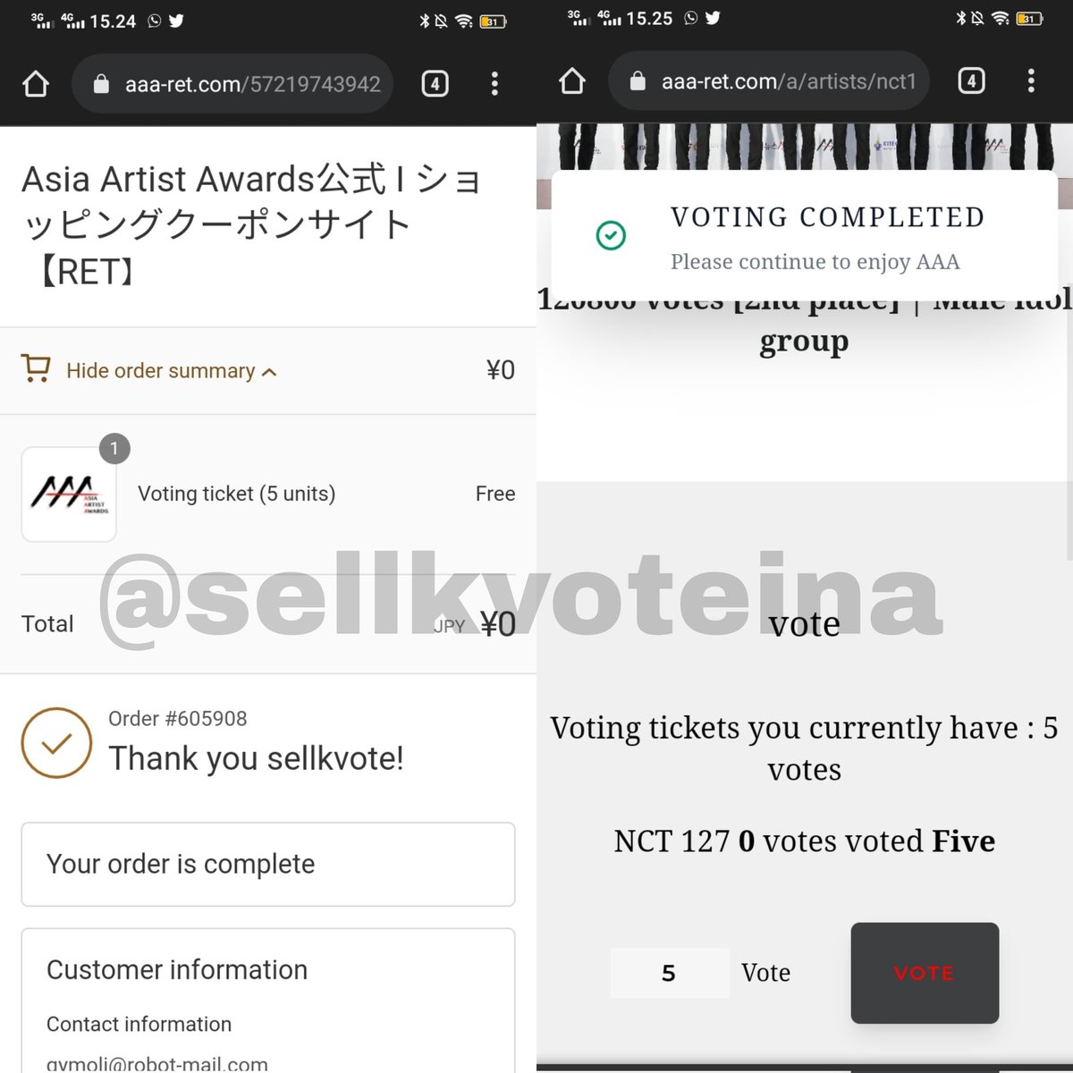 votingseller's tweet photo. WINNER : @NCTsmtown_127 🥳
AAA VOTING TICKET FOR #NCT127

20 tickets = 4 acc✅

#NCT127 #skvinaproofs https://t.co/gc09HttGwY