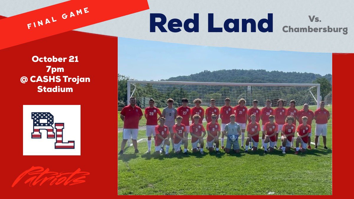 Final game of the season! 
🆚 Chambersburg
📅 Today, October 21st
⏰ JV 5:30 pm; Varsity 7 pm
🏟 Chambersburg Stadium (511 S 6th St)
⚽️❤️💙 let’s finish the season strong! 💪🏼