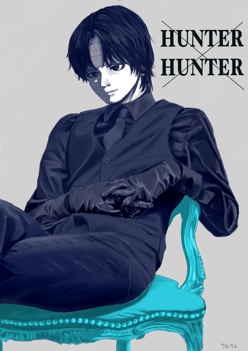 Hunter Hunter 友達のリクエストで ハンターハンターのクロロ 髪の毛下ろしたらカッコ良すぎたwハ リンリン のイラスト