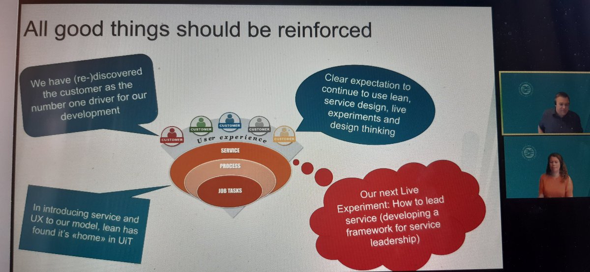 Great session from Svein and Karin on appying #servicedesign at UiT. They are now developing a framework for service leadership - would love to hear more about that! #leanhe #leanheconference