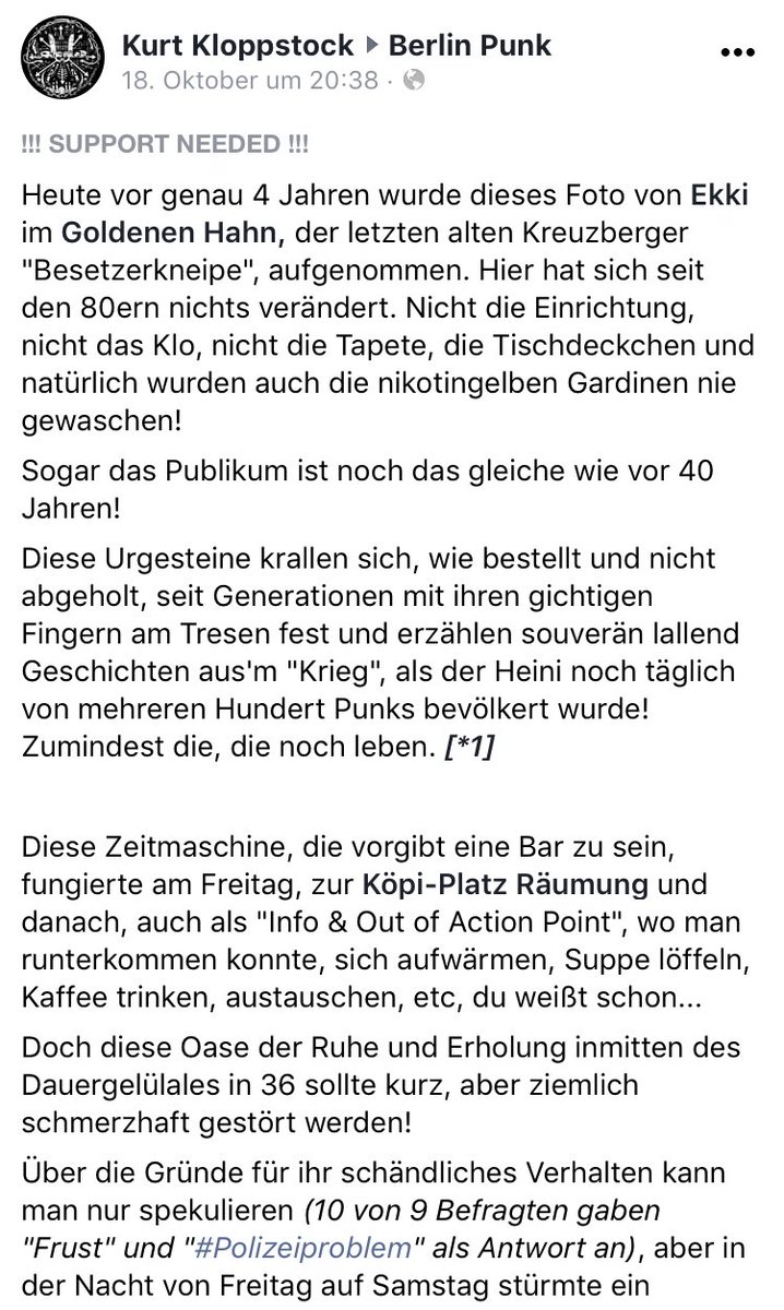 SyndiCAT44's tweet photo. Eine gute Gelegenheit mal wieder im #GoldenenHahn vorbeizuschauen findet SyndiCAT #b1510 #KöpiBleibt #KöpiWagenplatz #Kreuzberg #SolidaritätIstEineWaffel https://t.co/kvwRDUR9Bp
