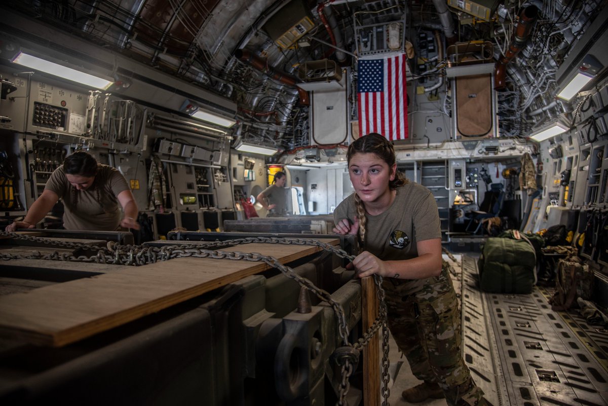 Recently, an all-female aircrew conducted a cargo drop mission over various locations in the U.S. Central Command AOR. Click through the photos to see this hard working crew at work! To read more, click here: afcent.af.mil/.../auab-all-f…