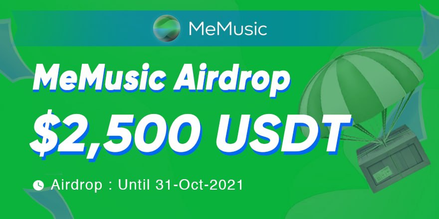 📣MeMusic #airdrop is live now!

🎉$2500 $USDT to be distributed among the participants

👉Use our airdrop bot in Telegram  t.me/memusicairdrop…

🗓 Airdrop End : 31 October
🗓Airdrop Distribution: Distribution within 5 working days after ends. #MeMusic #Web3