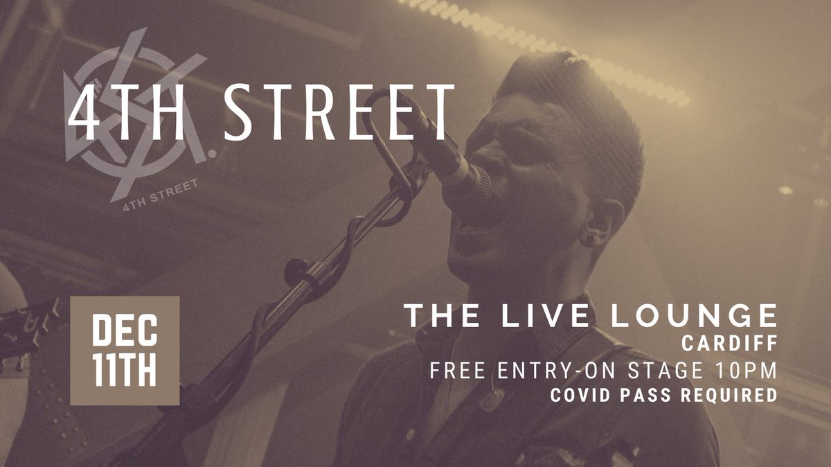 4TH STREET - DEC 11TH - THE LIVE LOUNGE - FREE ENTRY <a href="/liveloungeCDF/">The Live Lounge Cardiff</a> <a href="/4thstreet/">4th Street</a>