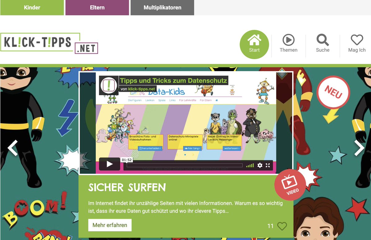 Heute ist #TagderKinderseiten. Vielfältige kindgerechte Angebote sind wichtig, damit Kinder den digitalen Raum sicher, kreativ und mit Spaß entdecken können. <a href="/Seitenstark/">Seitenstark</a> #Kinderrechte #Kindermedien #Medienkompetenz #Kindersuchmaschinen <a href="/fragFINN_de/">fragFINN.de</a> <a href="/Blinde_Kuh_eV/">Blinde Kuh e.V.</a> <a href="/KlickTipps/">klick-tipps.net</a>