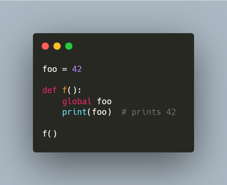 chiodiniluca's tweet photo. #Python challenge: is the global statement needed for this program to print 42? 

If you think it is, or you are unsure, I have good news for you. 

I've written with @igormoreno a detailed explanation on what the global statement *really* does: 

👉 https://t.co/X5MGqNGtdo https://t.co/FFkSwdJQOm