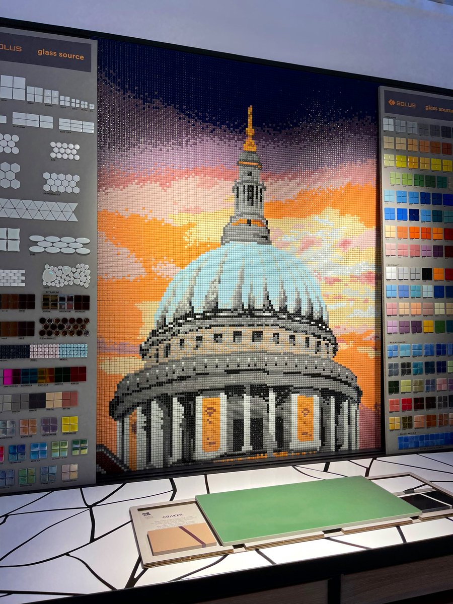 love this mosaic of <a href="/StPaulsLondon/">St Paul's Cathedral</a> seen at the <a href="/SolusCeramics/">Solus</a> Clerkenwell showroom today. Another day in showrooms sourcing for the bathrooms and kitchens we are designing for clients #interiordesign