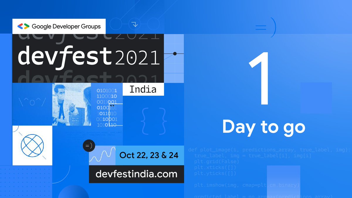 GDGIndia's tweet image. ⏳ 1 Day To Go ⏳
You don’t have to be great to start, but you have to start to be great! ✨
Engage yourself in India’s biggest developer-focused event! 🥳
🗓️22-24, 2021
🕞3:30 PM IST Onwards
Register at:
devfestindia.com/registration
#DevFest #DevFestIndia #GDG