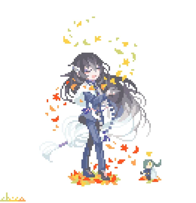 秋風と遊ぶ数珠丸さん📿🍁🍃🍂 