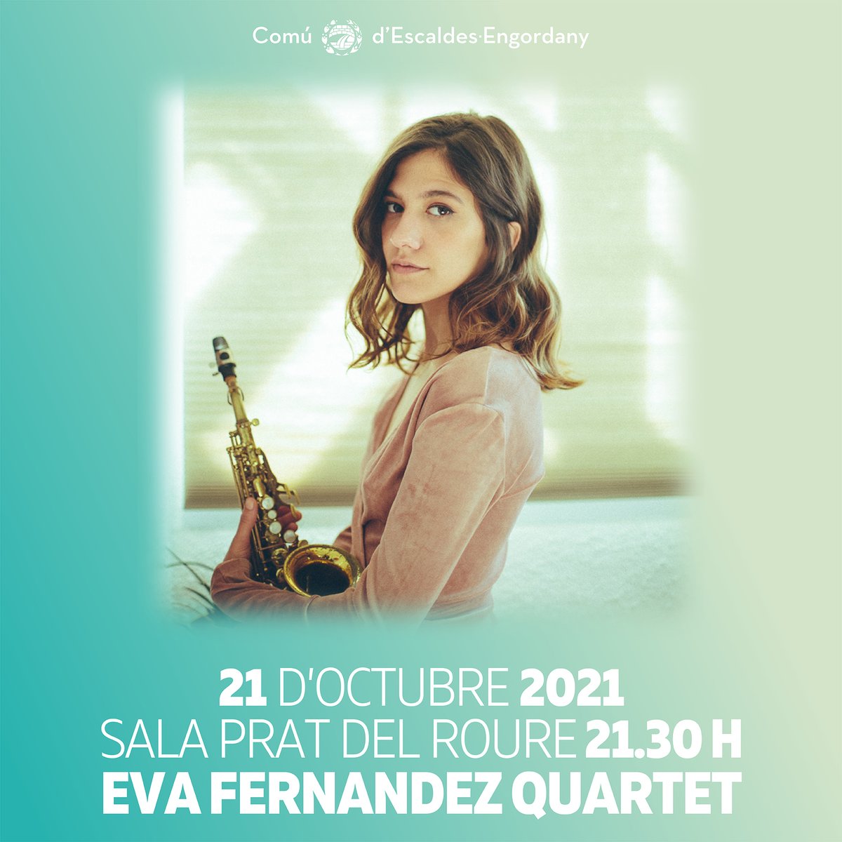 Escaldes-Engordany (@comuee) on Twitter photo 🎷 Concert de Jazz Eva Fernández 🎙️
🎵 Avui, a les 21.30 h La saxofonista i cantant ens delectarà amb un Jazz fresc, contemporani i elegant!
🎫 Reserva al 890 881 o bé envia un correu a oficinaturisme@e-e.ad. Aquesta nit, al mateix concert podràs recollir la teva entrada! 🎷 Concert de Jazz Eva Fernández 🎙️
🎵 Avui, a les 21.30 h La saxofonista i cantant ens delectarà amb un Jazz fresc, contemporani i elegant!
🎫 Reserva al 890 881 o bé envia un correu a oficinaturisme@e-e.ad. Aquesta nit, al mateix concert podràs recollir la teva entrada!