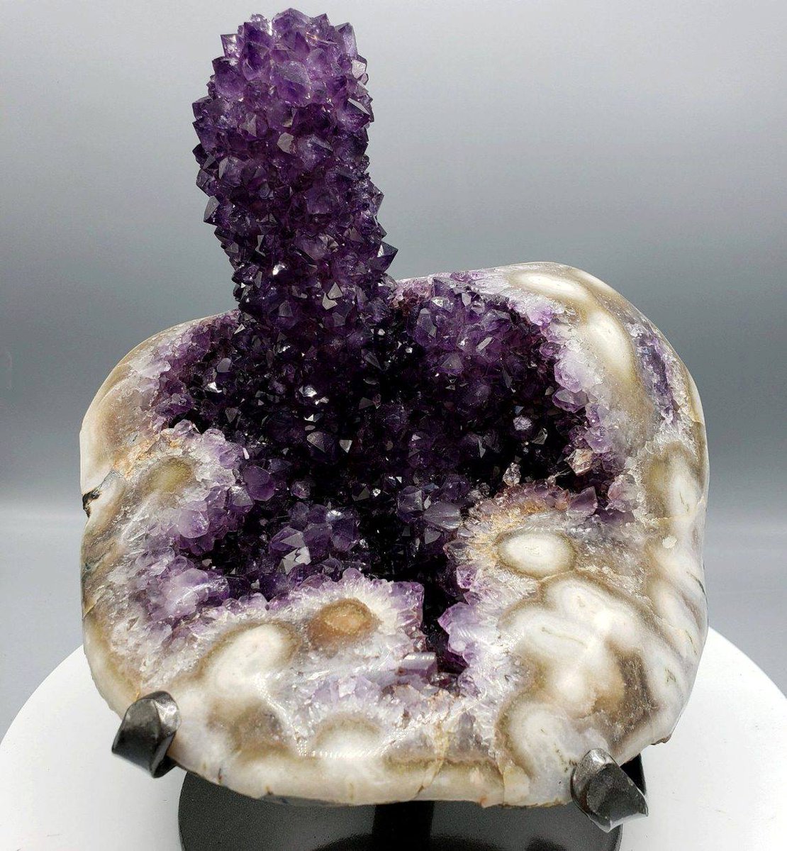Uruguayan Amethyst Stalactite Embedded In White Jasper Geode!

Photo: Nowar Minerals Inc.

#minerals #crystals