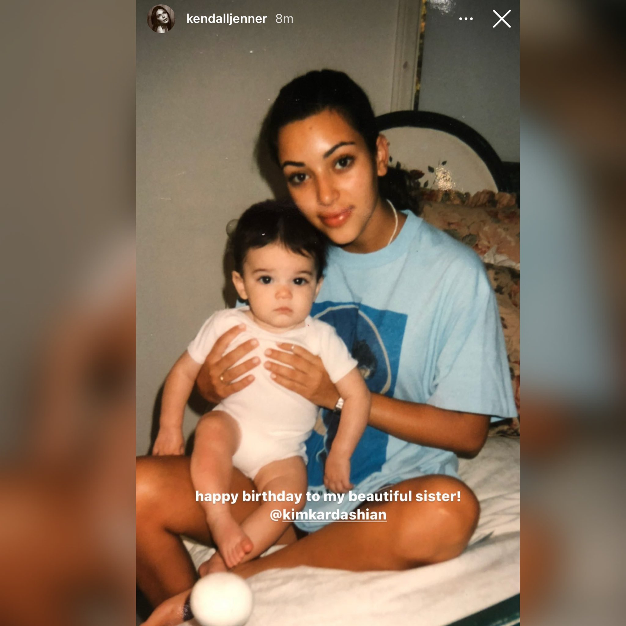 Kendall Jenner wishes Kim a happy birthday on Instagram with a series of adorable throwback photos!   