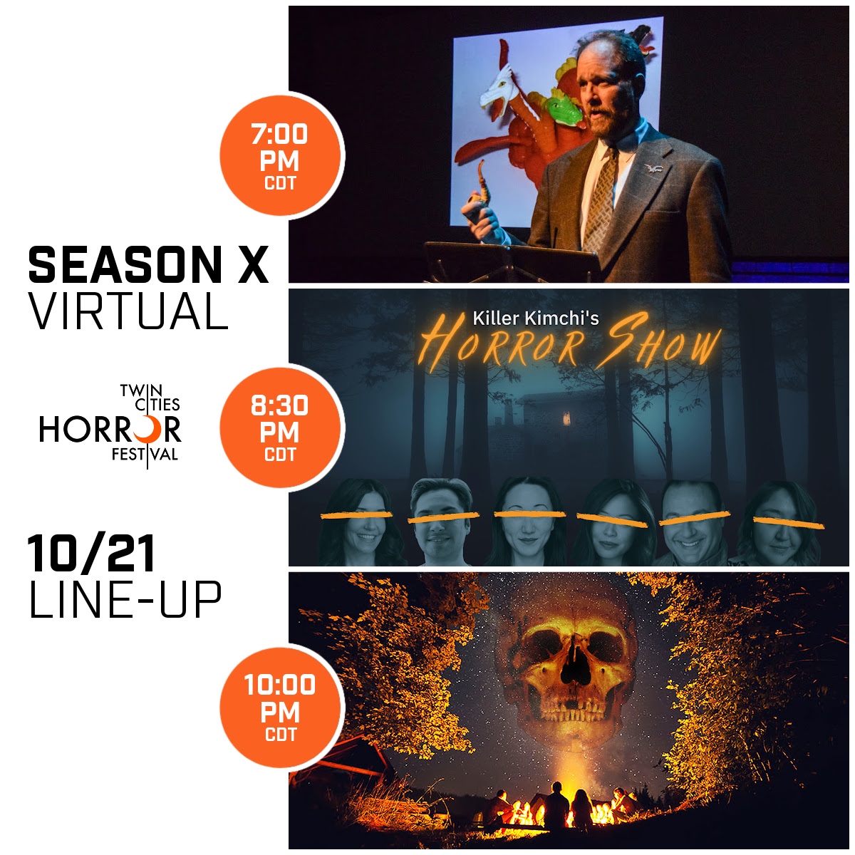 tchorrorfest's tweet photo. SEASON X VIRTUAL opens TONIGHT on YouTube Live! Join hosts Nissa Nordland Morgan and Ryan Lear as we kick off our TENTH season. Special guest appearances by Elizabeth Efteland, Walker Friend and more! https://t.co/HiD2nKX599