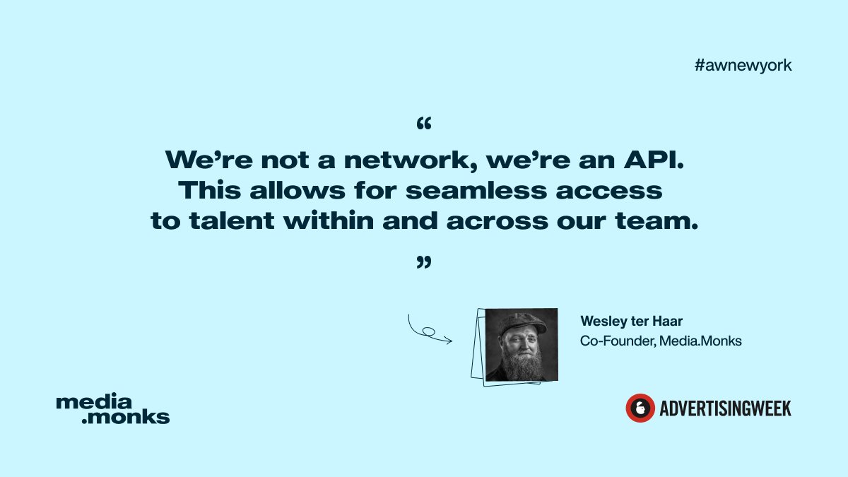 The API structure allows us to connect clients with the talent and resources they need easily. 🔗

#awnewyork <a href="/advertisingweek/">Advertising Week</a>