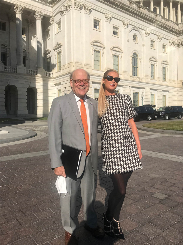 RepCohen's tweet photo. You never know who you’ll see on Capitol Hill. @ParisHilton here to lobby on behalf of teens in congregate care settings, a bill which I will look into. Thanks for the advocacy! https://t.co/Io4NzmMRAo
