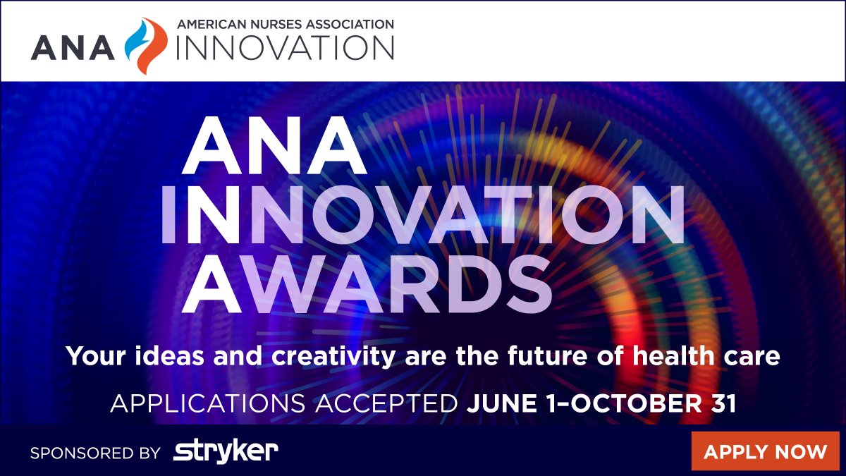There is still time to apply for the 2022 #ANAInnovation Awards, sponsored by Stryker, as an individual or as a team. Open to all #nurses. You may just win $25K or $50K to make your idea a reality! Deadline is now Nov 4. #ANAInnovationAwards hubs.ly/H0ZQQCY0 #nursing
