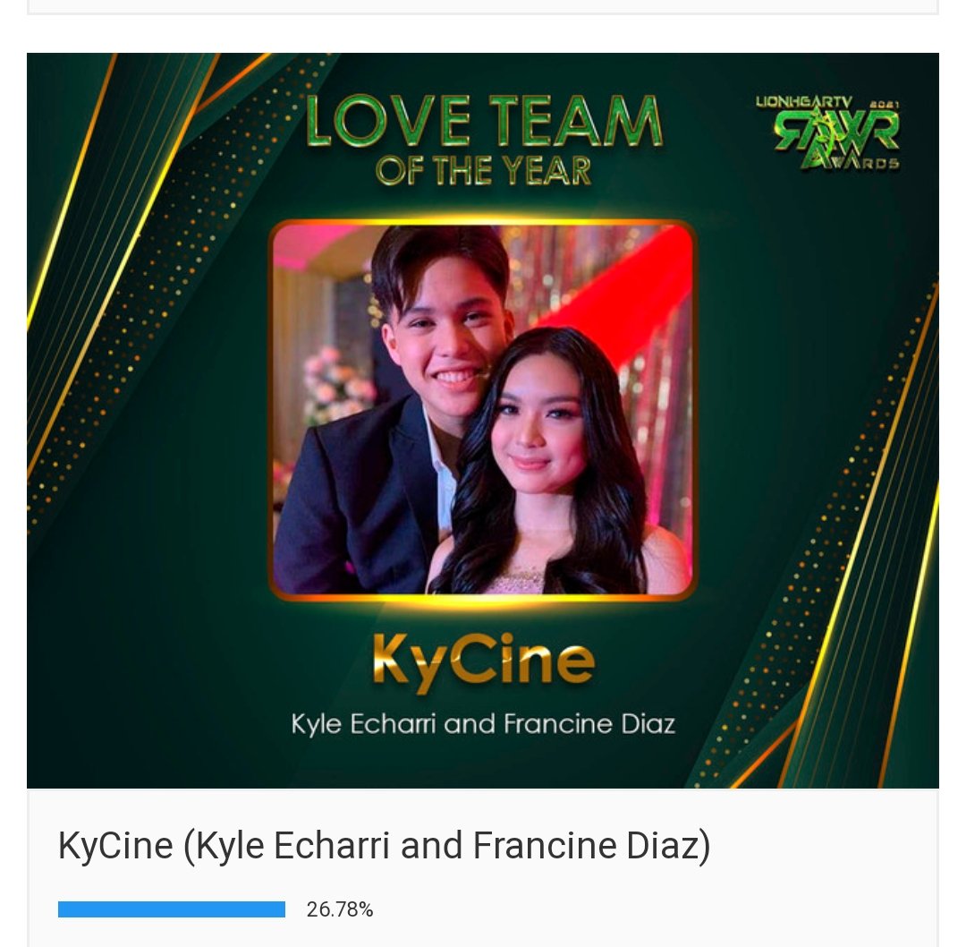 Hello Fam!

Don't forget to vote #KyCine for RAWRAwards Love Team of the year.

Love team of the year:
 lionheartv.net/rawrawards2021…

Fanclub of the year: 
 lionheartv.net/rawrawards2021…

#RAWRKyCine