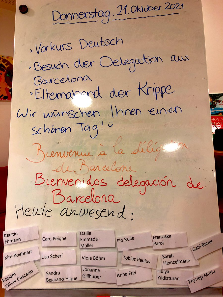 NvilaVila's tweet photo. Austausch von Erfahrungen und Methoden, um unsere Arbeit mit Studenten zu verbessern. #COEDU @IE_Londres Jobshadowing in Münchner Kindergärten👍 Wundebar! @Londres_Erasmus @AFA_IE_Londres @sepiegob @EUErasmusPlus @CrpEixample https://t.co/WFNshQw8u9