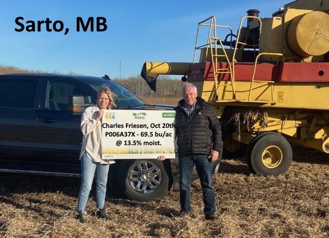 MarcHutletSeeds's tweet photo. Yes, you read that correctly! 
Our #YieldHero Charles Friesen reached 69.5 bu/ac with A37X near Sarto, MB. 🤩🌱
This was one of our 5 official soybean PKP’s with Pioneer. 
Thank you to the team! #YieldHero21 
@PioneerSeedsCA https://t.co/c1NXIr9qj2
