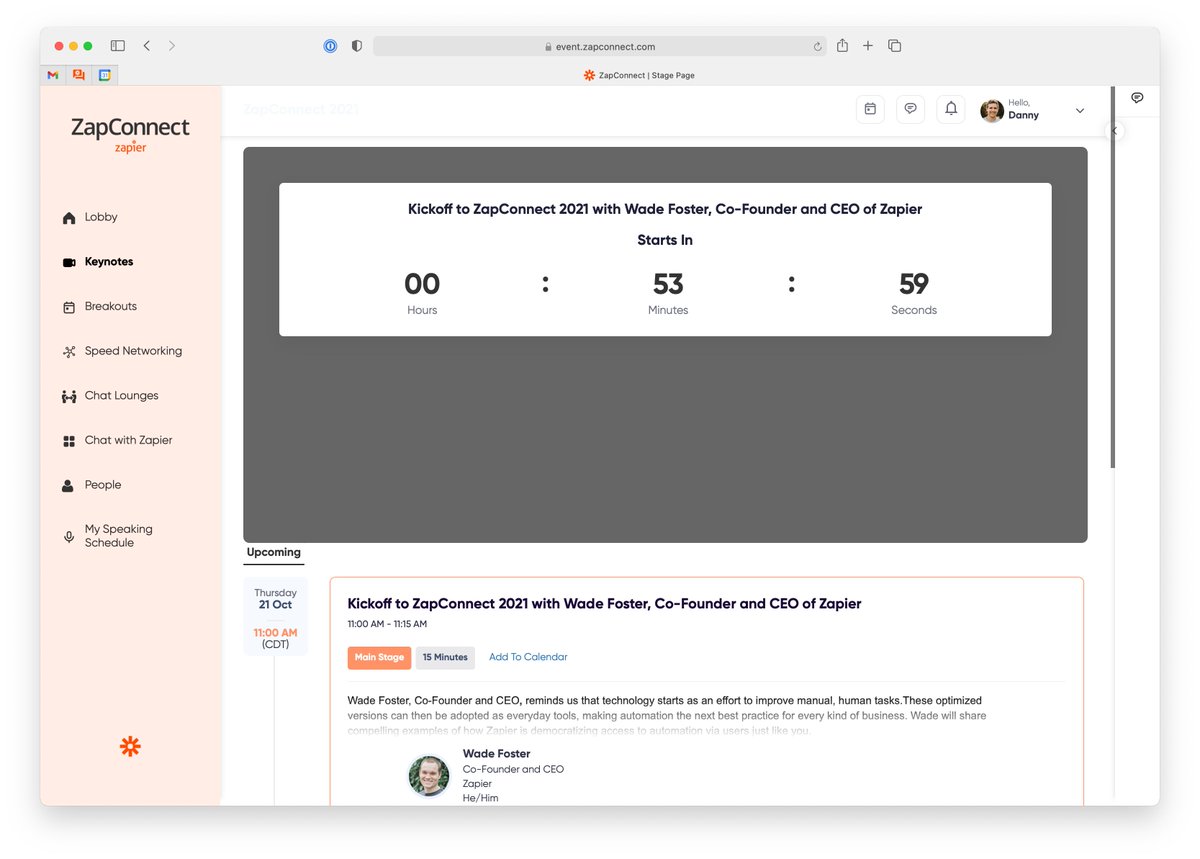 dannyaway's tweet photo. <1 hour to go! Will I see you at #ZapConnect today? It's @Zapier's inaugural user conference and there's still time to register: https://t.co/NO6S6Ashw2 https://t.co/D9qdliK1Ie