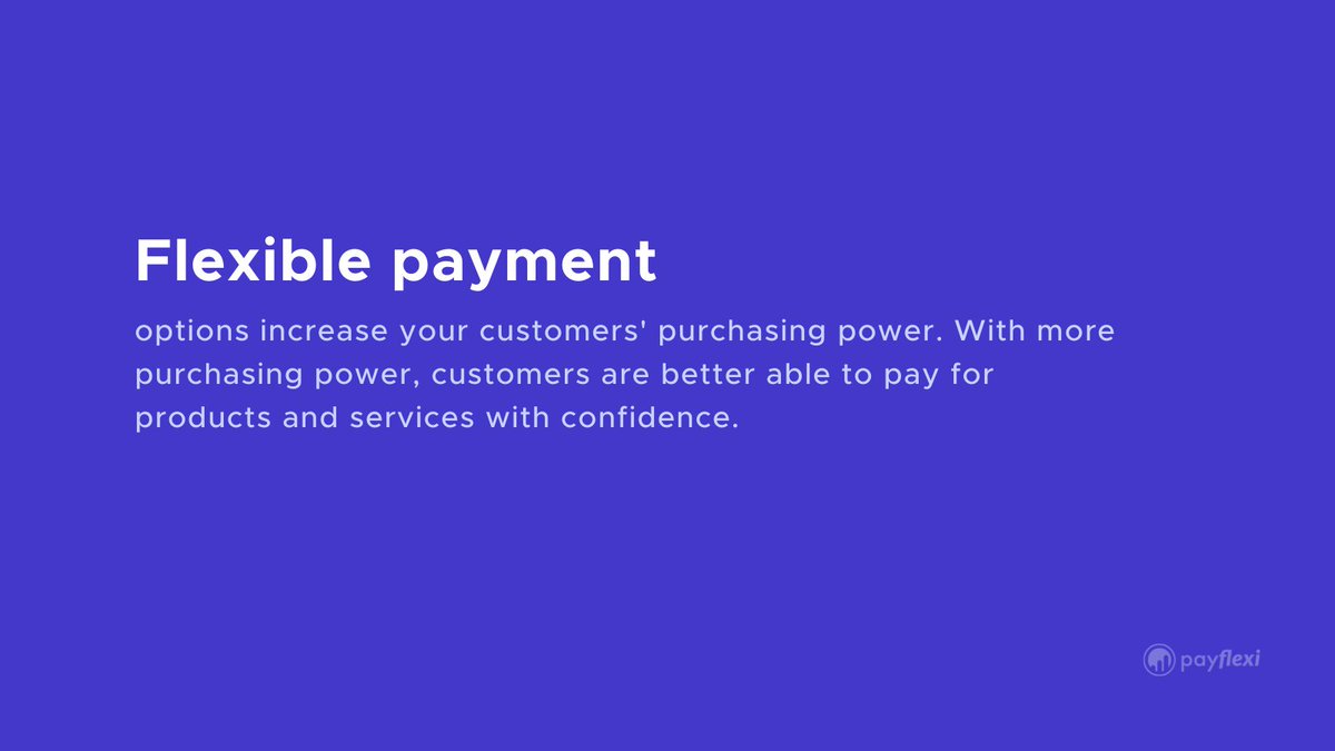 payflexiHQ's tweet photo. Most customers are now moving to other businesses that are flexible with payments and are providing them options that meets their needs. Embrace your customers’ evolving payment needs so that your company is not left behind.

https://t.co/9UtoUnCmSk

#paymentplans #buynowpaylater https://t.co/UsdscoRVy3