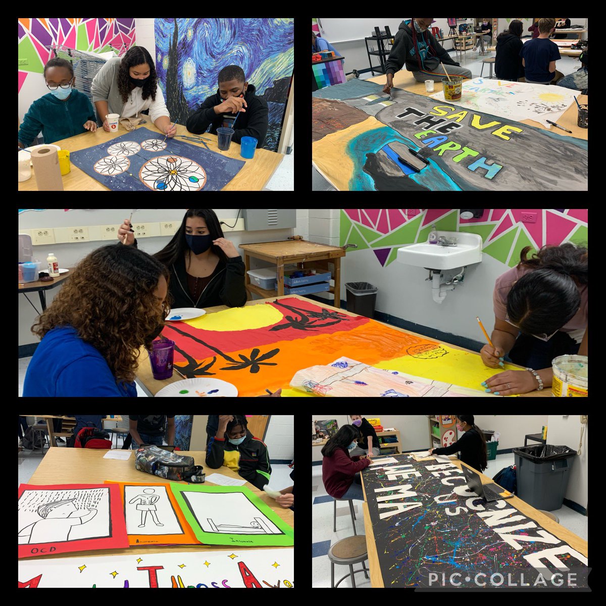 artsygirlmlb's tweet photo. #ArtsIntegrationStudio @EMMMSCougars is in full swing today.  #artists are working hard on finishing up on their #PublicArtWithAPurpose #loveIt #creativity https://t.co/ceW2aRsCPi