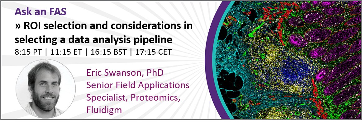 Standard_BioT's tweet photo. Grab a coffee and spend 20 minutes with Eric Swanson, PhD, Senior #Proteomics Field Applications Specialist, as he answers your questions on #ROI selection and considerations in selecting a data analysis pipeline – 8:15am PT today
#IMCSummit21  #imaging
https://t.co/oyZDgDwZTG https://t.co/H7bvkmbJYI