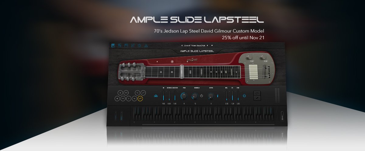 NOW AVAILABLE : Ample Slide Lapsteel   Want that Pink Floyd Sound? 89$ until November 21. More info at amplesound.net/en/pro-pd.asp?…

<a href="/samplelibraryhq/">samplelibraryreview</a> <a href="/CreativeSauce2B/">Creative Sauce</a> <a href="/producersphere/">Producer Sphere</a>  <a href="/Audio_TechTV/">Audio Tech TV</a> @audiofanzinefr @Audiofanzine <a href="/NAMM/">NAMM</a> <a href="/rekkerd/">Ronnie / Rekkerd.org</a> <a href="/musikmesse/">Musikmesse</a> <a href="/Loudwire/">Loudwire</a> <a href="/splice/">Splice</a> <a href="/weraveyou/">We Rave You</a>