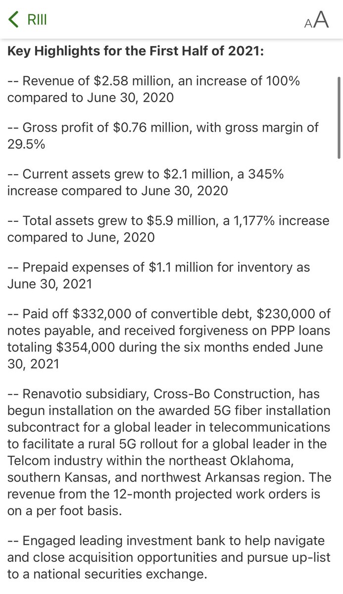 CWGulfCoast's tweet photo. $RIII this one is to easy. Trading below book value with rapidly increasing assets and revenues, as well more acquisitions to come and a Market Cap less then $7M w/ 154M O/S

1st PT: .50+ https://t.co/aGMc1ehZFJ