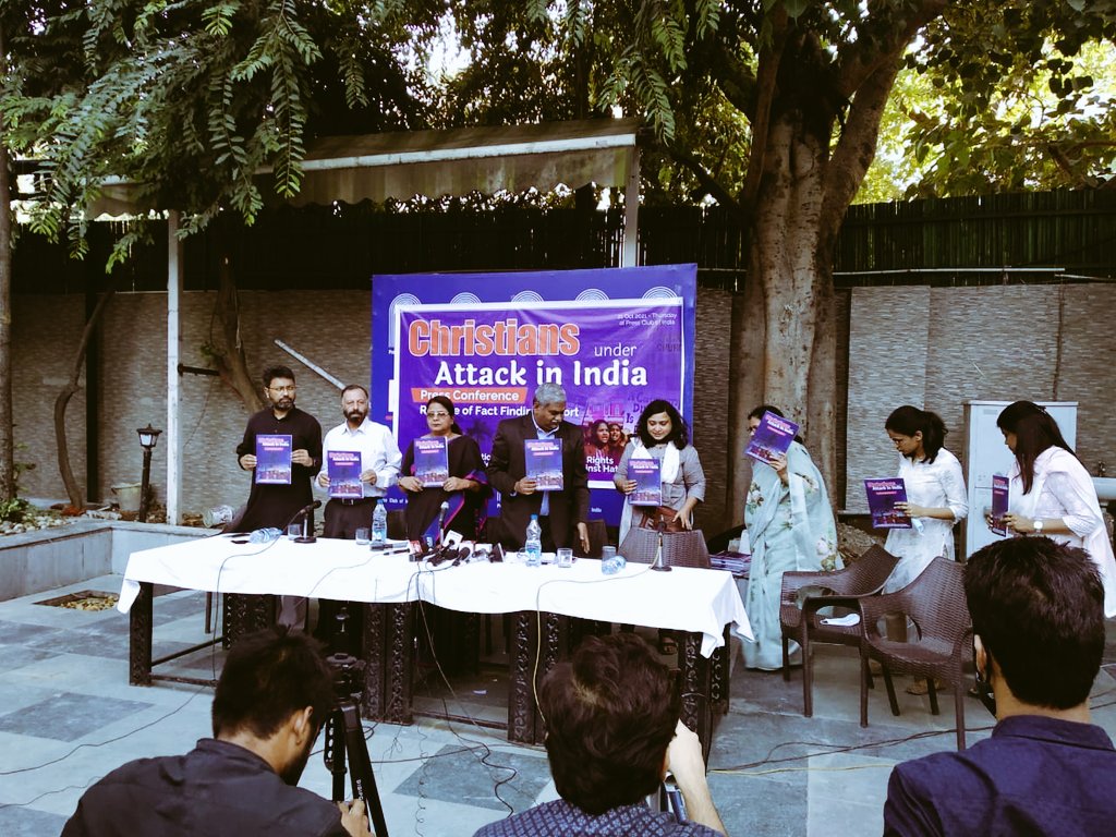 Minaksh82255102's tweet photo. Christian's under Attack in India
Press Conference held in Press Club in India Delhi. 
We are fighting for our Rights.
Please pray for Indian Christian's.
@BBCWorld  @POTUS @dwnews 
@WSJ @persecutionnews @India_NHRC @ihrc @kamlaharris 
@UN @advocate_tee @uca @ADF_India @UCF https://t.co/aY4VC4Awt1