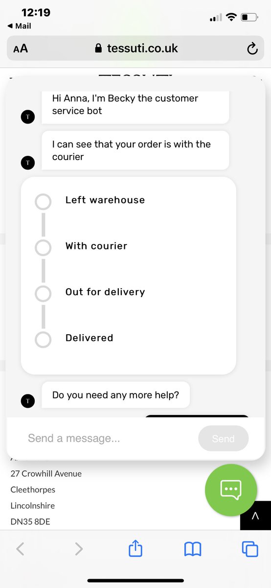 annabore1's tweet photo. @TessutiUK absolutely shocking service from Tessuti.DPD received the order details from yourself but still 8 days down the line they haven’t got my parcel from you! Yet you’re telling me it’s been shipped when it clearly shows it hasn’t https://t.co/hOpxVqbhnU